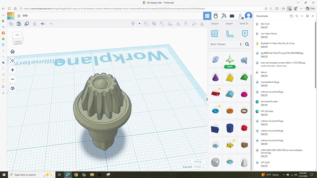 Mô hình Bit Gear Point Oval tùy chỉnh cho Beyblade X (File in 3D) - Image 1