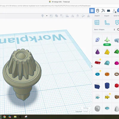 Mô hình Bit Gear Point Oval tùy chỉnh cho Beyblade X (File in 3D)