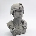 Tượng bán thân người lính (Male Army Soldier Bust) trang trí - Thumbnail 1