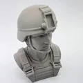Tượng bán thân người lính (Male Army Soldier Bust) trang trí - Thumbnail 4