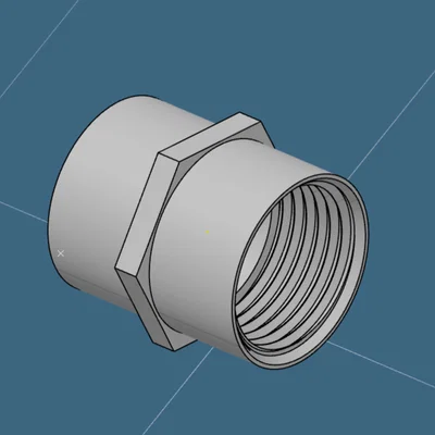 Khớp nối ống nước GHT 3/4 inch nữ-nữ (Model 3D DIY)