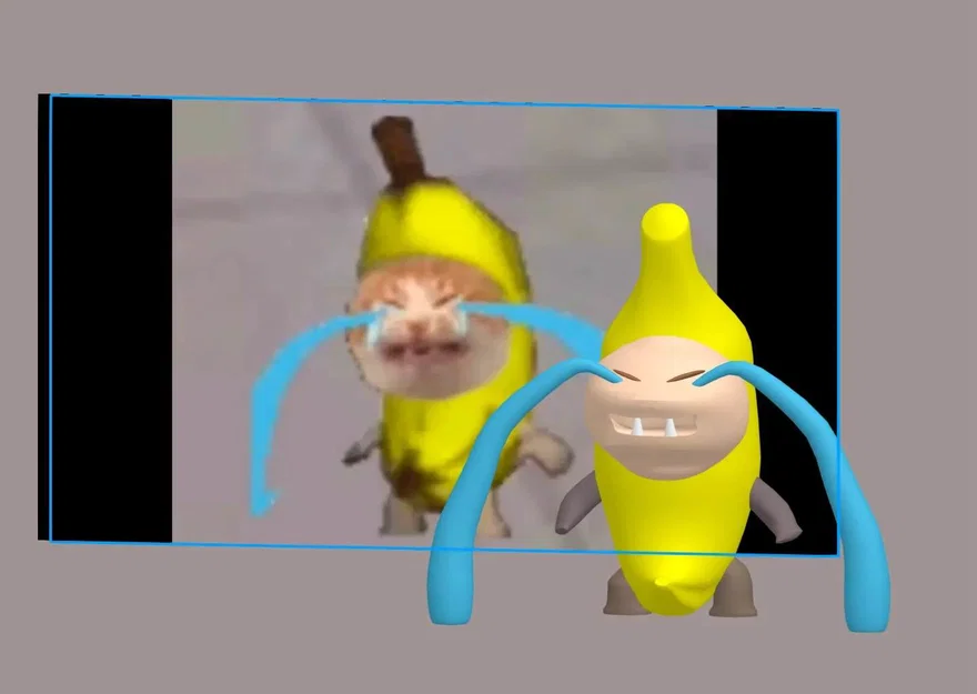 Mô hình in 3D Banana Cat Crying dễ thương với giọt nước mắt tháo rời - Image 1