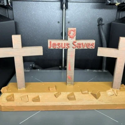 Mô hình in 3D Easter Cross - Thập tự giá trang trí mùa Phục sinh