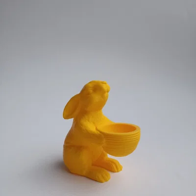 Mô hình 3D chú thỏ Phục sinh cầm giỏ trang trí đáng yêu