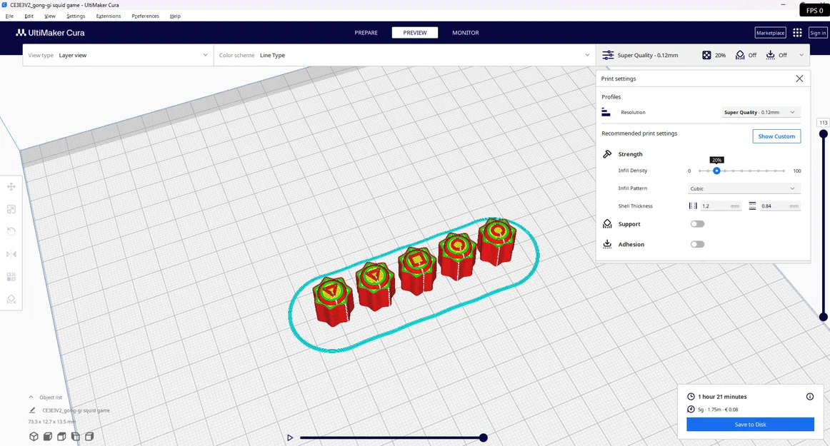 Mô hình chơi game Gong-gi Squid Game 2 Mini - In 3D Độc Đáo - Image 1