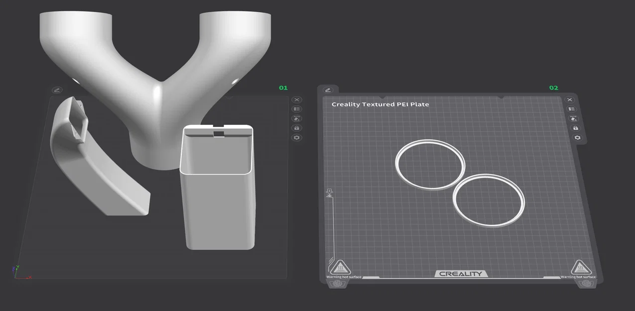 Máng dẫn rác, cửa thoát khí và thùng chứa rác cho máy in Creality K2 Plus - Image 5
