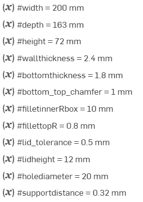 Hộp đựng đồ tham số (parametric) có nắp (Onshape) - Image 6
