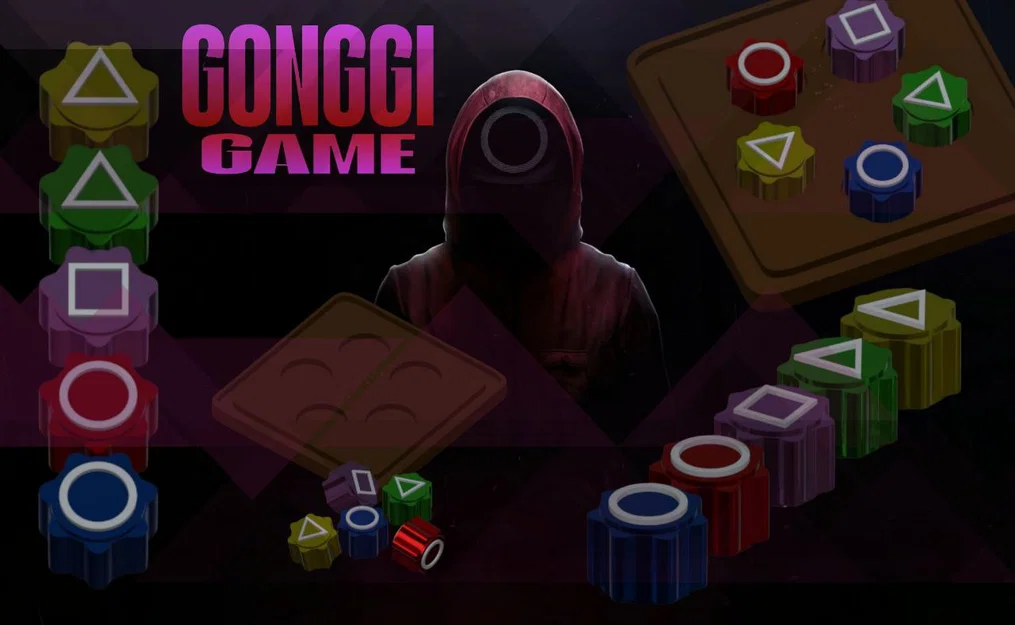 Mô hình in 3D bộ trò chơi Gonggi Game chuẩn Squid Game - Image 1