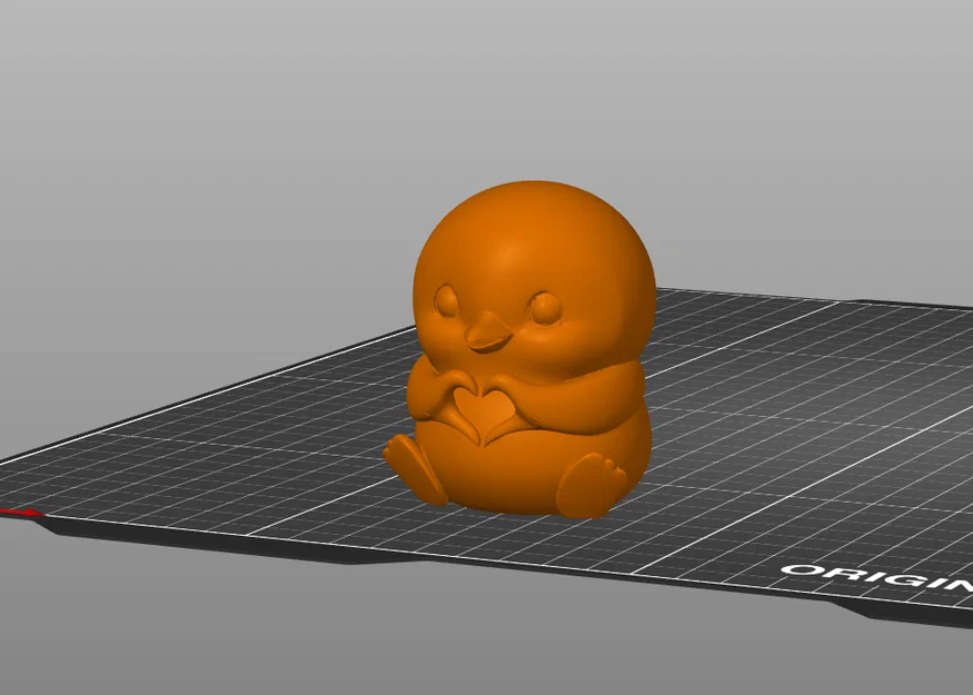 Mô hình 3D chú chim cánh cụt con đáng yêu tạo hình trái tim - Image 3