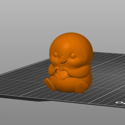 Mô hình 3D chú chim cánh cụt con đáng yêu tạo hình trái tim