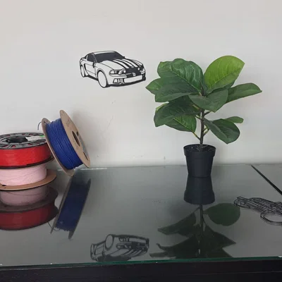 Mô hình trang trí tường xe Ford Mustang in 3D đẹp mắt