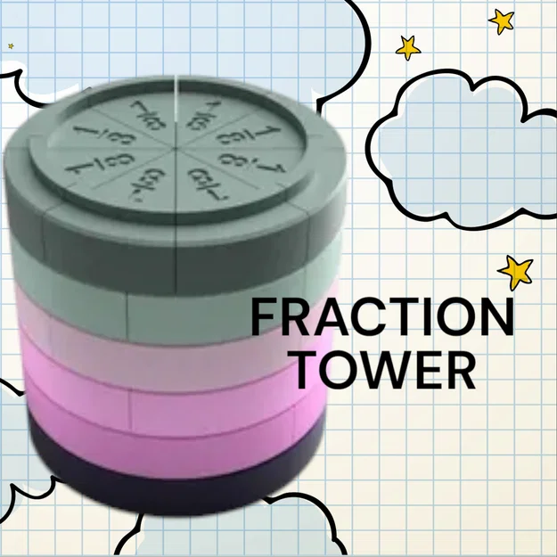 Mô hình tháp phân số (Fraction Tower) hỗ trợ giáo dục cho bé - Image 1