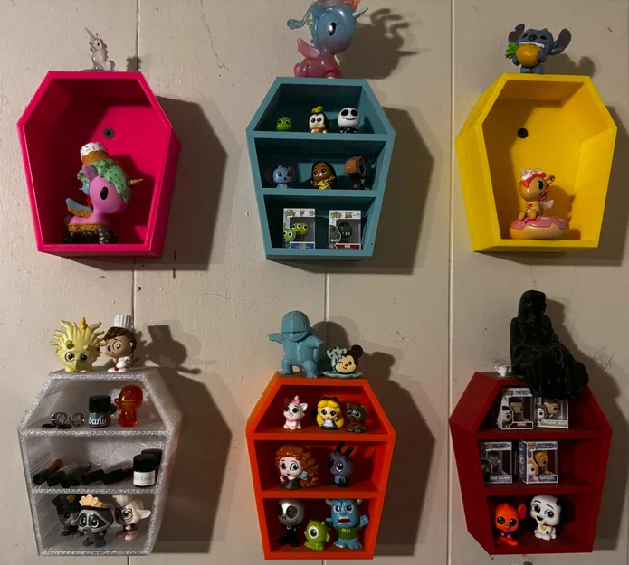 Kệ treo tường hình quan tài có ngăn (Wall Coffin with shelves) in 3D - Image 1