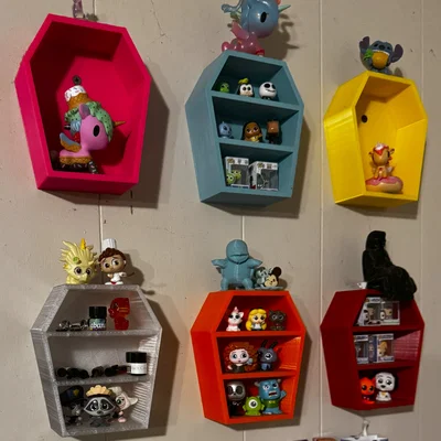 Kệ treo tường hình quan tài có ngăn (Wall Coffin with shelves) in 3D