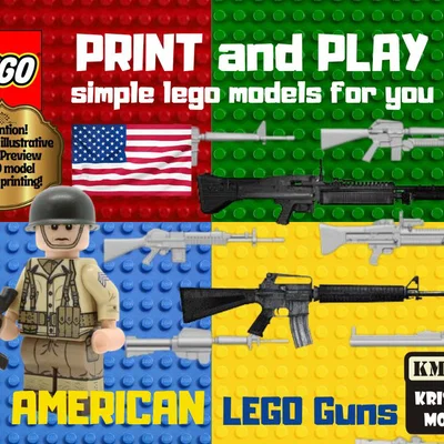 Mô hình súng phong cách Mỹ (LEGO American Guns) in 3D cực chất