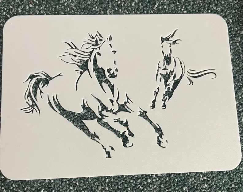 Bộ 4 khuôn hình con ngựa #2 - Mẫu stencil dùng để vẽ và tô màu - Image 3