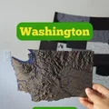 Bản đồ địa hình tiểu bang Washington, USA (WA) kèm sông ngòi và bờ biển - Thumbnail 11