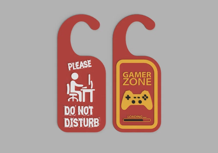 Bảng treo cửa "Gamer Zone" và "Do Not Disturb" in 3D cho game thủ - Image 1