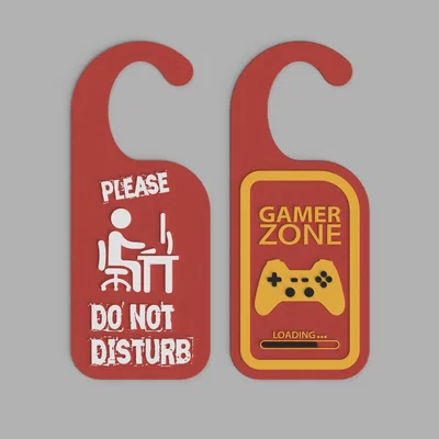 Bảng treo cửa "Gamer Zone" và "Do Not Disturb" in 3D cho game thủ