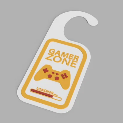 Bảng treo cửa "Gamer Zone" và "Do Not Disturb" in 3D cho game thủ