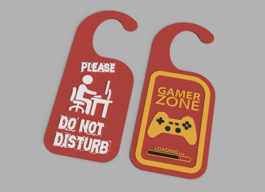 Bảng treo cửa "Gamer Zone" và "Do Not Disturb" in 3D cho game thủ - Image 9