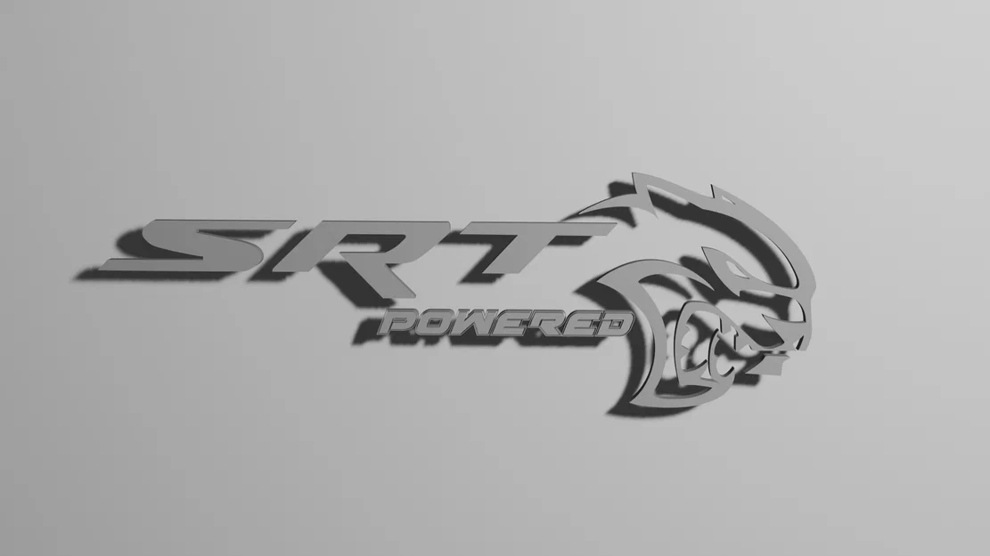 Mô hình 3D logo Dodge Hellcat SRT trang trí cực ngầu cho tín đồ mê xe - Image 1