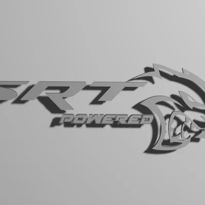 Mô hình 3D logo Dodge Hellcat SRT trang trí cực ngầu cho tín đồ mê xe