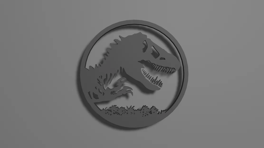 Mô hình in 3D logo Jurassic World sắc nét cho người đam mê - Image 1