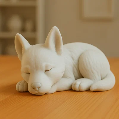 Mô hình chú chó ngủ yên bình - File in 3D trang trí xinh xắn