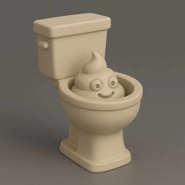 Mô hình trang trí bồn cầu Toilet Poop vui nhộn - File in 3D - Image 1