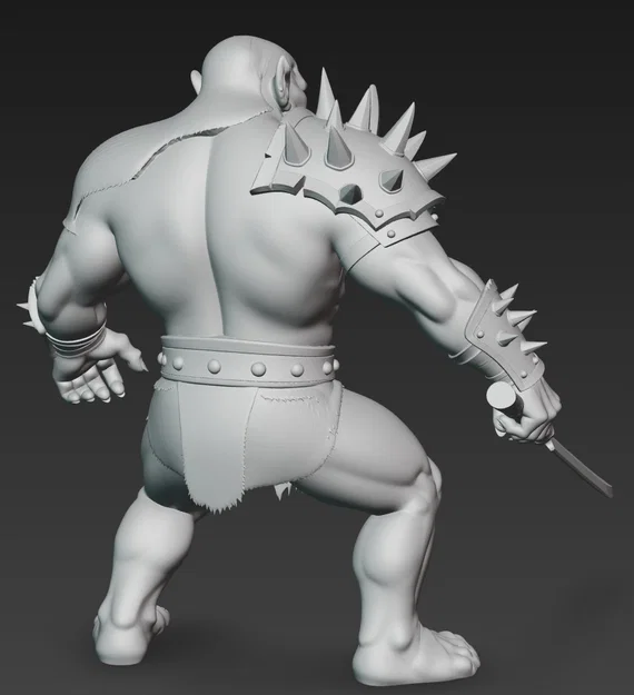 Mô hình 3D chiến binh Ork dũng mãnh cầm kiếm (Ork Warrior with Sword 3) - Image 3