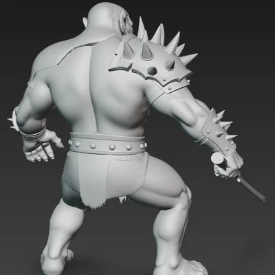 Mô hình 3D chiến binh Ork dũng mãnh cầm kiếm (Ork Warrior with Sword 3)