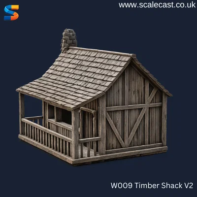 Nhà kho gỗ 28mm cho sa bàn Wargame và mô hình đường sắt