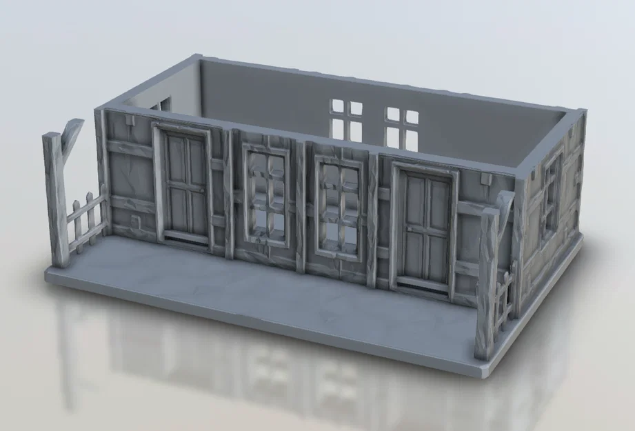 Nhà kho gỗ 28mm cho sa bàn Wargame và mô hình đường sắt - Image 7