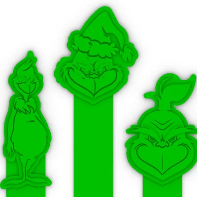 Bộ kẹp sách hình Grinch ấn tượng - Phụ kiện in 3D cho mùa Giáng sinh
