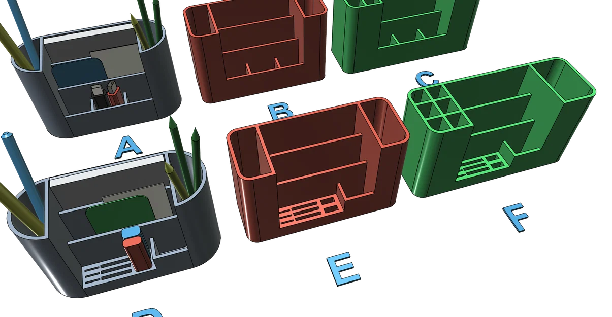 Khay Đựng Dụng Cụ Văn Phòng 3D (6 Phiên Bản) - Gọn Gàng, Tiện Lợi - Image 1