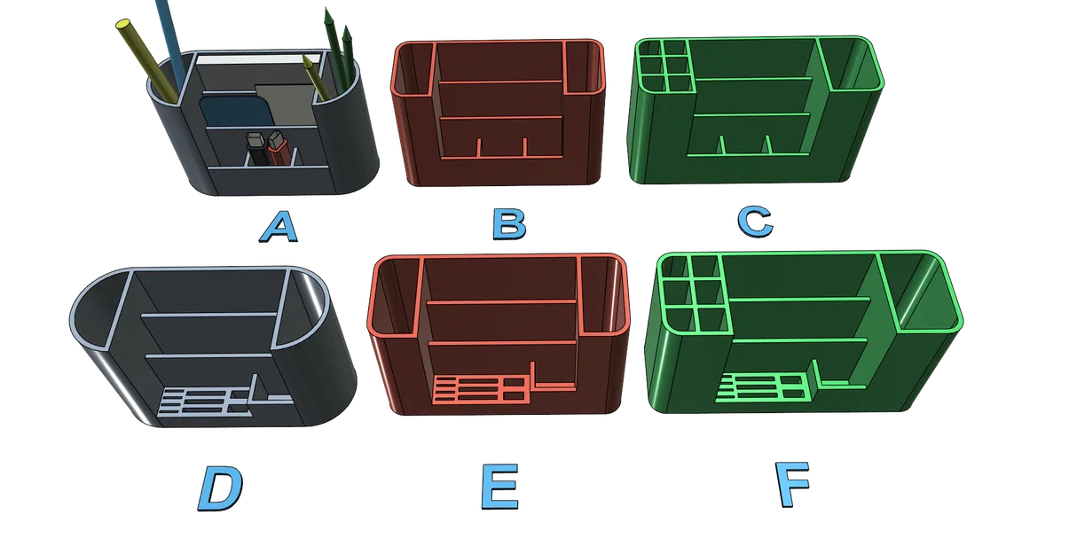 Khay Đựng Dụng Cụ Văn Phòng 3D (6 Phiên Bản) - Gọn Gàng, Tiện Lợi - Image 2
