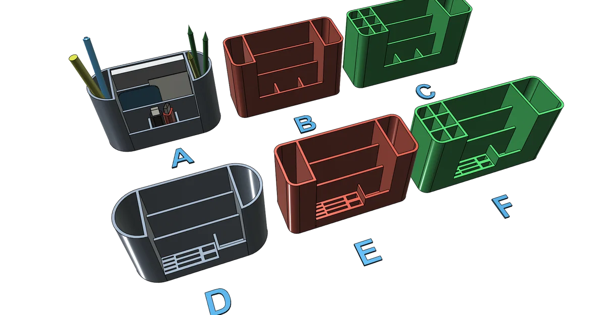 Khay Đựng Dụng Cụ Văn Phòng 3D (6 Phiên Bản) - Gọn Gàng, Tiện Lợi - Image 3