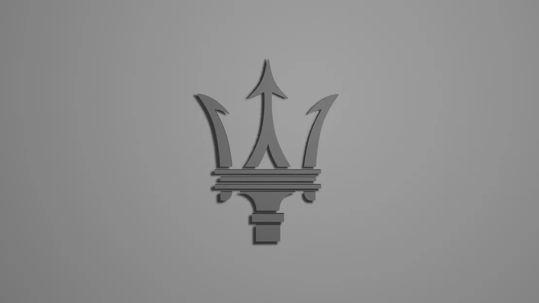 Mô hình 3D logo xe sang Maserati đẹp mắt - Image 1