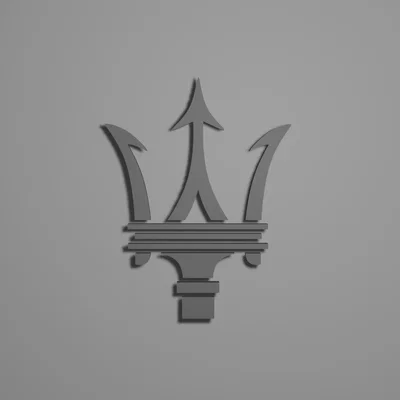 Mô hình 3D logo xe sang Maserati đẹp mắt
