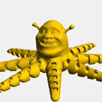 Mô hình 3D Shrektopus độc lạ: Bạch tuộc đầu Shrek vui nhộn