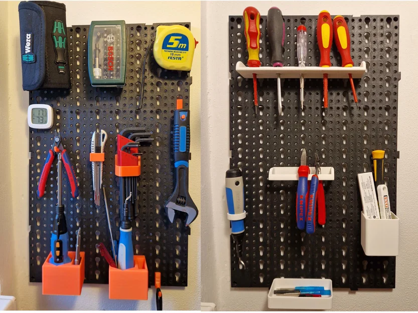 Bộ giá treo dụng cụ 3D cho bảng pegboard Parkside (Lidl) - Image 1