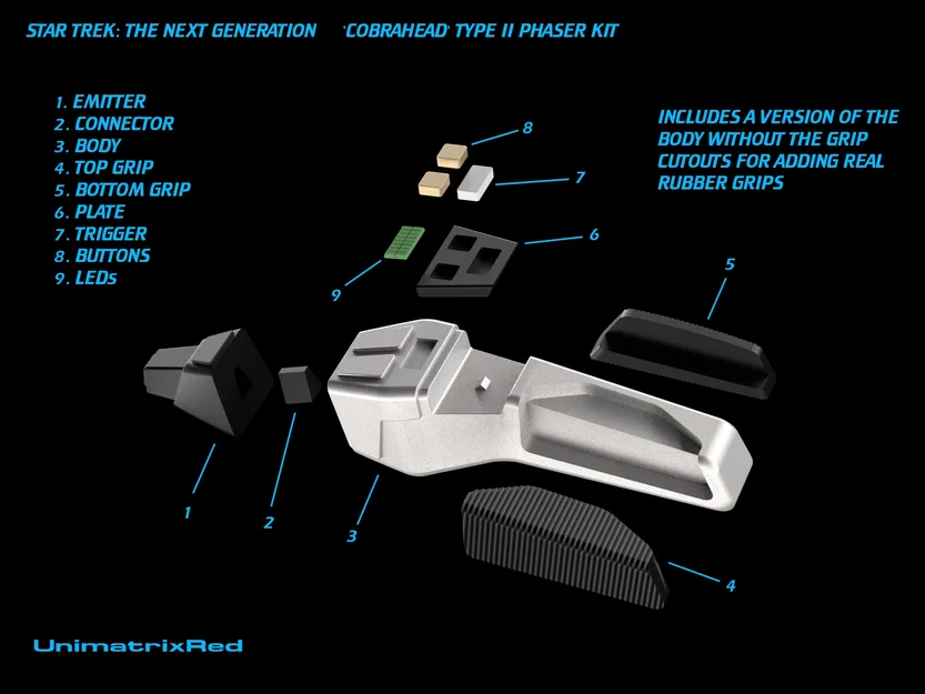 Mô hình Star Trek TNG 'Cobrahead' Phaser - Image 2