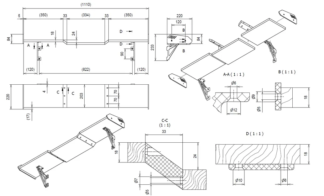 Kệ treo tường phong cách cánh gió xe hơi cực chất cho góc làm việc - Image 7