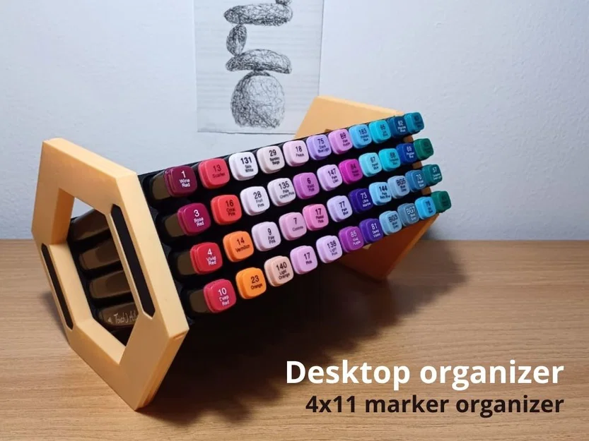 Khay để bút để bàn - Bộ tổ chức 44 ngăn cắm bút (4x11) - Image 1