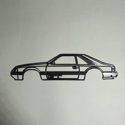 Mô hình trang trí tường Ford Mustang GT Foxbody 1986 in 3D