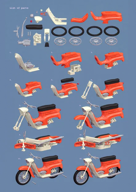 Mô hình xe Jawa 50 (tỉ lệ 1/18, 1/12, 1/7) - Image 3