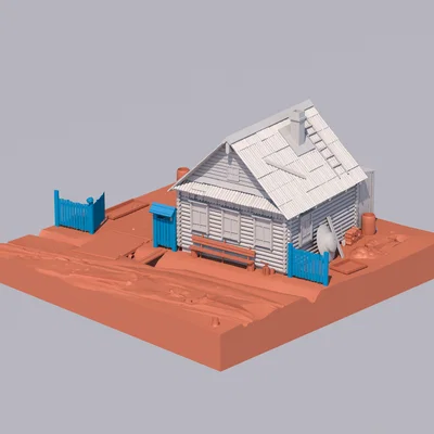Mô hình căn nhà nông thôn cổ (Old House Diorama) cho Hot Wheels