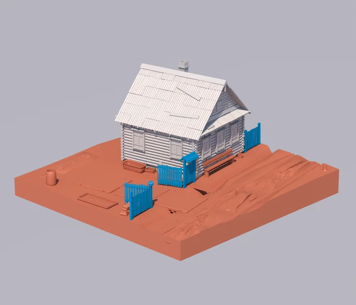 Mô hình căn nhà nông thôn cổ (Old House Diorama) cho Hot Wheels - Image 3