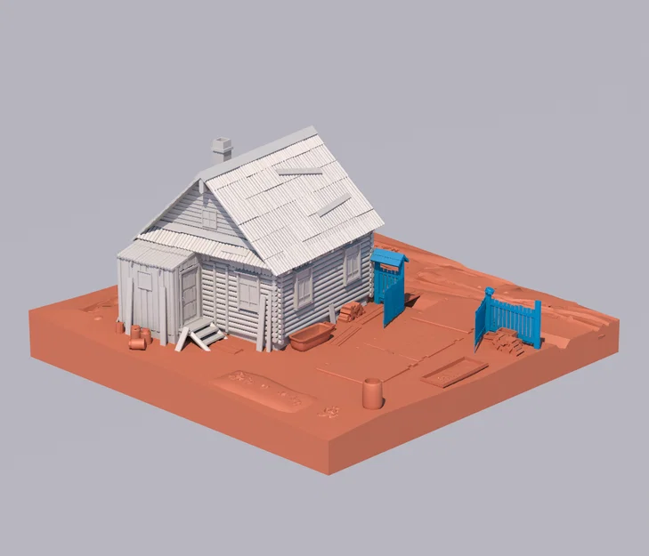 Mô hình căn nhà nông thôn cổ (Old House Diorama) cho Hot Wheels - Image 4